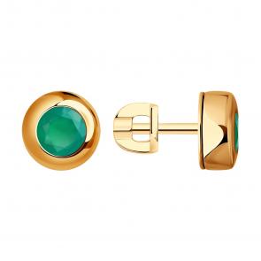 Золотые серьги SOKOLOV с агатом 728767 фото