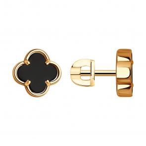 Золотые серьги SOKOLOV с ониксом 728782 фото