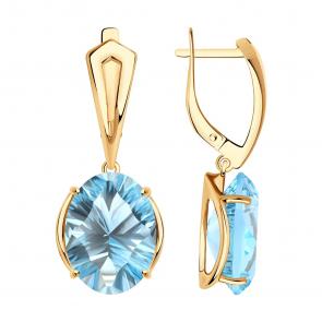 Золотые серьги SOKOLOV с топазом 728830 фото