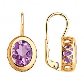 Золотые серьги SOKOLOV с аметистом 728835 фото