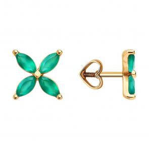 Золотые серьги SOKOLOV с агатом 728901 фото