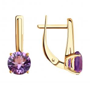 Золотые серьги SOKOLOV с аметистом 728950 фото
