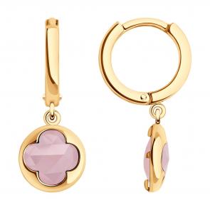 Золотые серьги SOKOLOV с кварцем 729025 фото