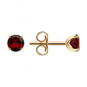 Золотые серьги SOKOLOV с гранатом 729058 фото