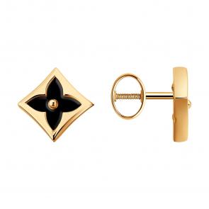 Золотые серьги SOKOLOV с ониксом 729100 фото