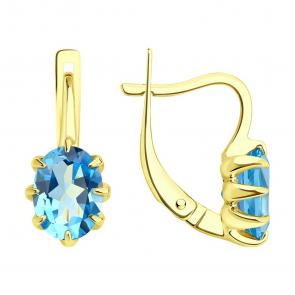 Серьги из лимонного золота SOKOLOV с топазом 729104-2 фото