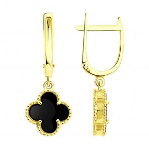 Золотые серьги SOKOLOV с ониксом 729113-2 фото