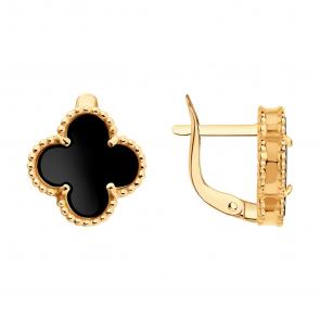 Золотые серьги SOKOLOV с ониксом 729121 фото