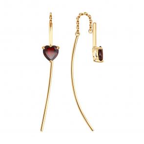 Золотые серьги SOKOLOV с гранатом 729150 фото