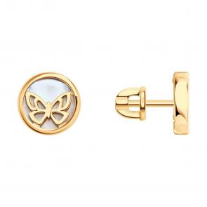 Золотые серьги SOKOLOV с перламутром 729221 фото