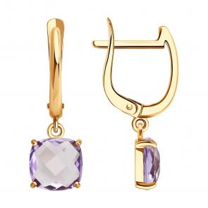 Золотые серьги SOKOLOV с аметистом 729274 фото