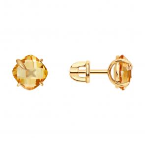 Золотые серьги SOKOLOV с цитрином 729280 фото