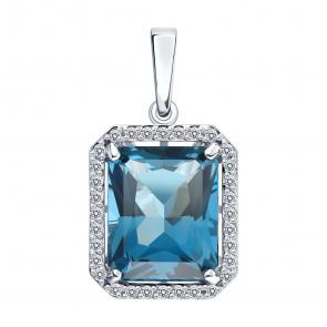 Золотая подвеска SOKOLOV с бриллиантом и Лондон топазом 73-00126-3 фото