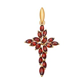 Золотая подвеска SOKOLOV с гранатом 731272 фото