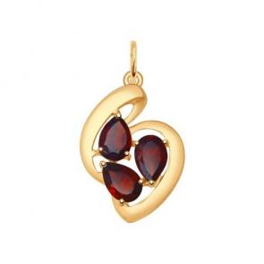 Золотая подвеска SOKOLOV с гранатом 731462 фото