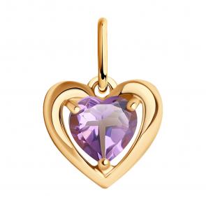 Золотая подвеска SOKOLOV с аметистом 731493 фото