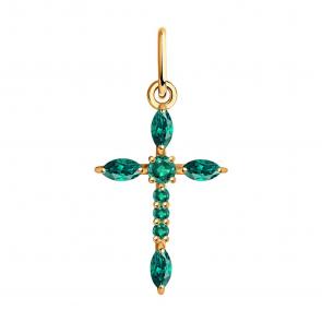 Золотая подвеска SOKOLOV с гидротермальным изумрудом 732103 фото