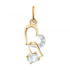 Золотая подвеска SOKOLOV с топазом и фианитом 732214 фото