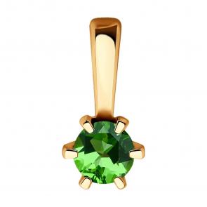 Золотая подвеска SOKOLOV с хромдиопсидом 732844 фото