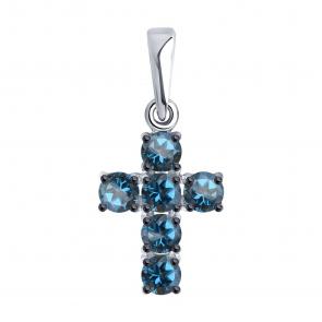 Подвеска из белого золота SOKOLOV с Лондон топазом 732860-3 фото