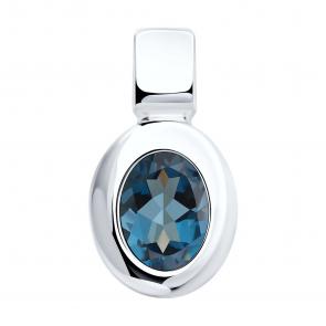 Подвеска из белого золота SOKOLOV с Лондон топазом 732867-3 фото