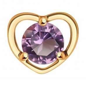 Золотая подвеска SOKOLOV с аметистом 732883 фото
