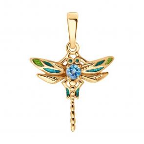 Золотая подвеска SOKOLOV с топазом и эмалью 732927 фото