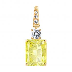 Золотая подвеска SOKOLOV с фианитом и кварцем 732960 фото