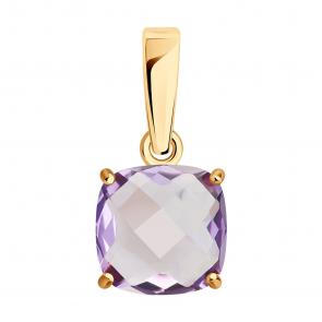 Золотая подвеска SOKOLOV с аметистом 733019 фото