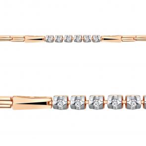 Золотой браслет плетение Фантазийное AQUAMARINE с фианитом 74019 фото