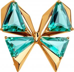 Золотая брошь SOKOLOV с кварцем 740226 фото