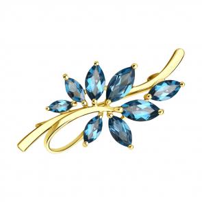 Брошь из лимонного золота SOKOLOV с Лондон топазом 740271-2 фото