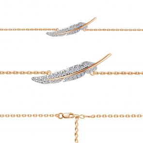 Золотой браслет AQUAMARINE с фианитом 74654А фото