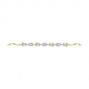 Браслет из лимонного золота SOKOLOV с фианитом и аметистом 750313-2 фото
