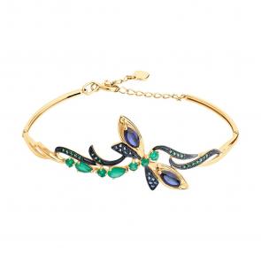 Золотой браслет SOKOLOV с фианитом, агатом и сапфировым корундом 750371 фото