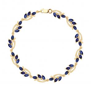 Золотой браслет SOKOLOV с сапфировым корундом 750422 фото