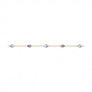 Золотой браслет SOKOLOV с топазом, аметистом и миксом камней 750452 фото