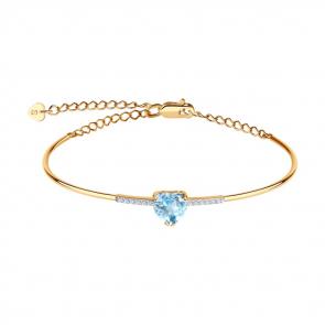 Золотой браслет SOKOLOV с топазом и фианитом 750487 фото