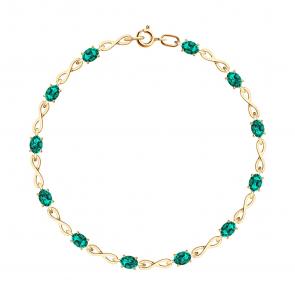 Золотой браслет SOKOLOV с гидротермальным изумрудом 750570 фото