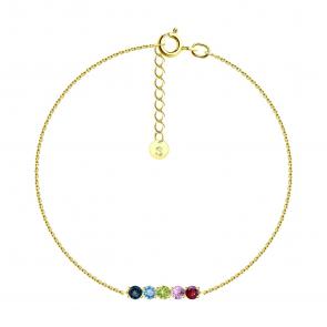 Золотой браслет SOKOLOV с топазом, аметистом, хризолитом, родолитом и Лондон топазом 750572-2 фото