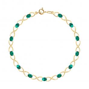 Золотой браслет SOKOLOV с гидротермальным изумрудом 750604 фото