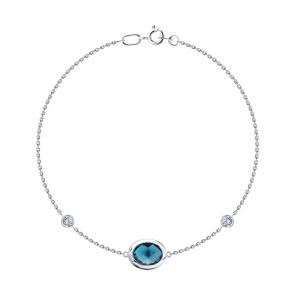 Золотой браслет SOKOLOV с фианитом и Лондон топазом 750612-3 фото