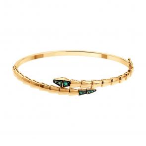 Золотой браслет Символ года Змея SOKOLOV с гидротермальным изумрудом 750647 фото