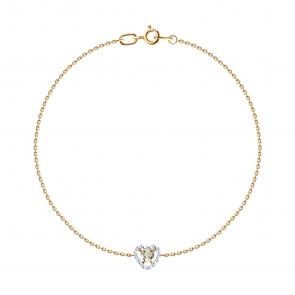 Золотой браслет SOKOLOV с фианитом и кварцем 750649 фото