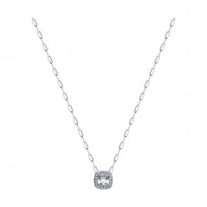 : Колье из белого золота с бриллиантами и горным хрусталем 77-00035-3 фото