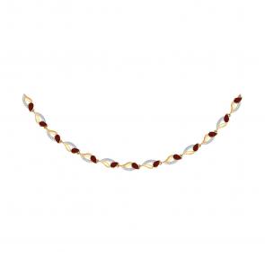 Золотое колье SOKOLOV с фианитом и гранатом 770110 фото