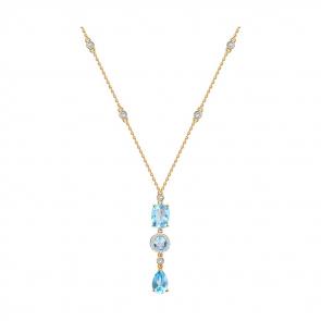 Золотое колье SOKOLOV с топазом и фианитом 770146 фото