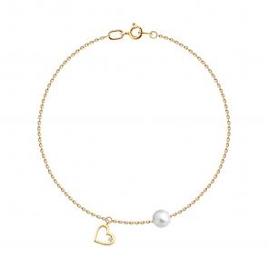 Золотой браслет SOKOLOV с бриллиантом и жемчугом 79-50015 фото