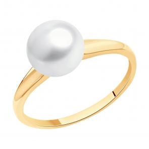 Золотое кольцо SOKOLOV с жемчугом 791010 фото