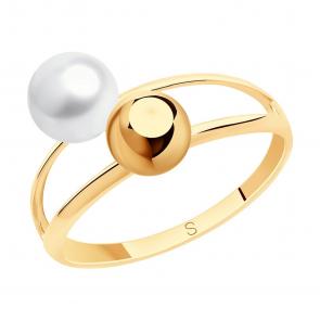Золотое кольцо SOKOLOV с жемчугом 791158 фото